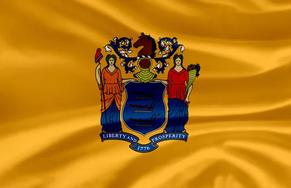 Nieuwe Jersey zwaaiende vlag illustratie. — Stockfoto