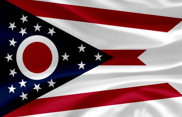 Ohio waving flag illustration.