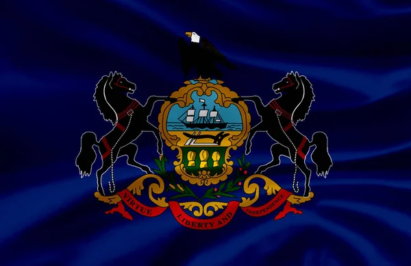 Pennsylvania zwaaiende vlag illustratie. — Stockfoto