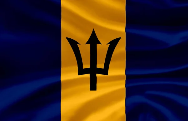 Barbados acenando bandeira ilustração . — Fotografia de Stock