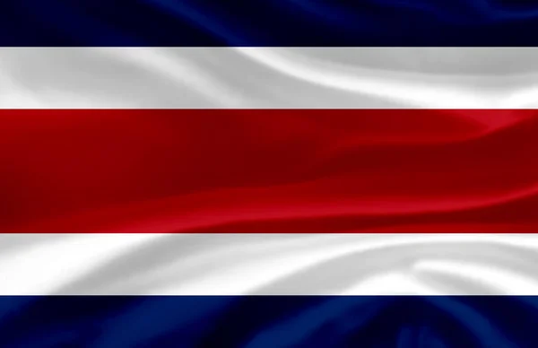 哥斯达黎加挥舞国旗插图. — 图库照片