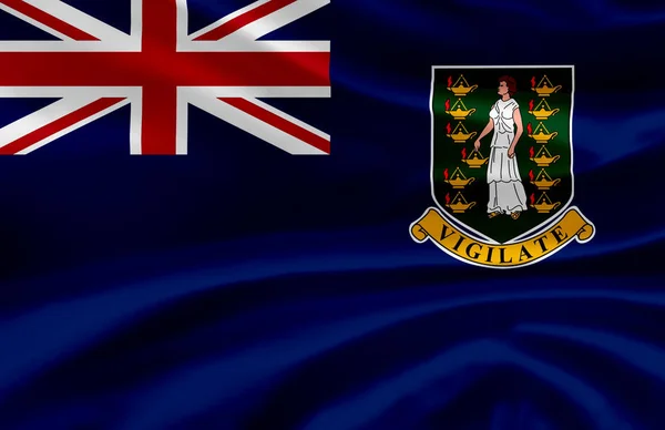 Britse Maagdeneilanden zwaaiende vlag illustratie. — Stockfoto