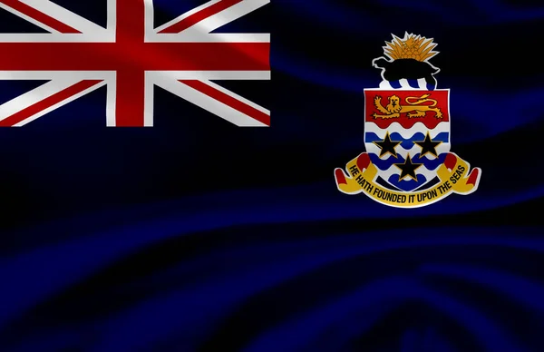 Kaaimaneilanden zwaaiende vlag illustratie. — Stockfoto