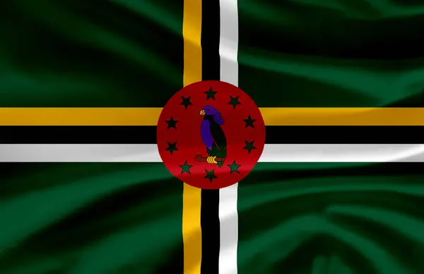 Dominica wuivende vlag illustratie. — Stockfoto