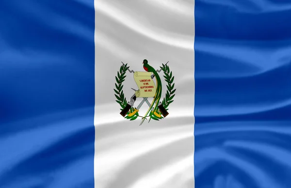 Guatemala zwaaiende vlag illustratie. — Stockfoto