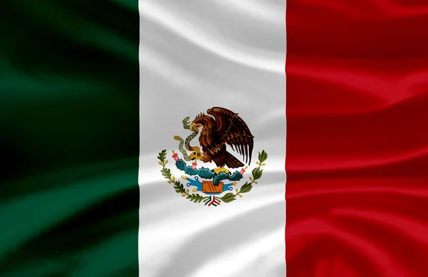 墨西哥挥舞国旗插图. — 图库照片