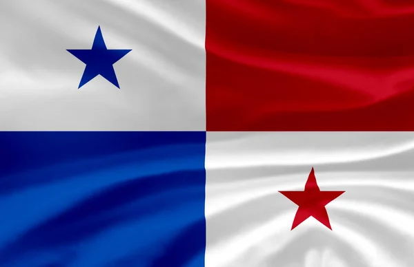 Panama schwenkt Flagge. — Stockfoto