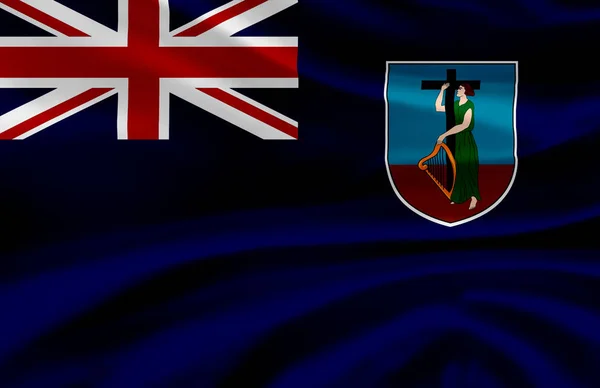 Montserrat viftande flagga illustration. — Stockfoto