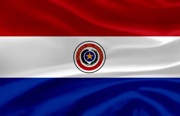Paraguay zwaaiende vlag illustratie. — Stockfoto