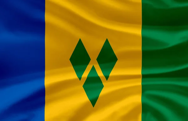 Saint vincent und die Granadinen schwenken Flagge Illustration. — Stockfoto