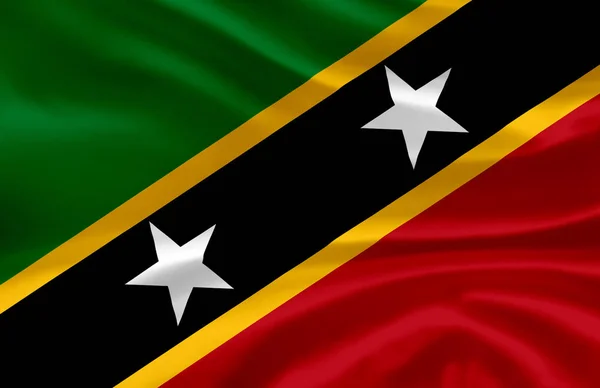 Ilustração da bandeira acenando São Cristóvão e Nevis . — Fotografia de Stock