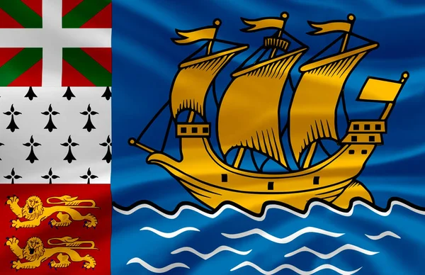Ilustração da bandeira acenando Saint-Pierre e Miquelon . — Fotografia de Stock