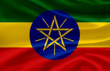 Etiyopya bayrak illüstrasyon sallayarak.