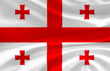 Gürcistan bayrak illüstrasyon sallayarak.