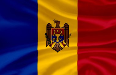 Moldova bayrak illüstrasyon sallayarak.