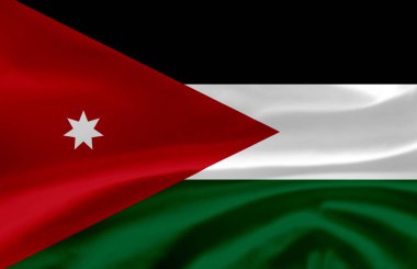 Ürdün bayrak illüstrasyon sallayarak.