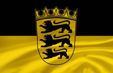 Baden-Wuerttemberg bayrak illüstrasyon sallayarak.