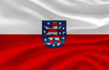 Thüringen dalgalı bayrak illüstrasyon.