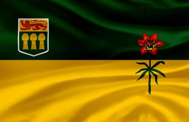 Saskatchewan dalgalı bayrak illüstrasyon.