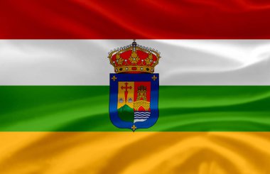 La Rioja dalgalı bayrak illüstrasyon.