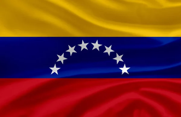 委内瑞拉挥舞国旗插图. — 图库照片