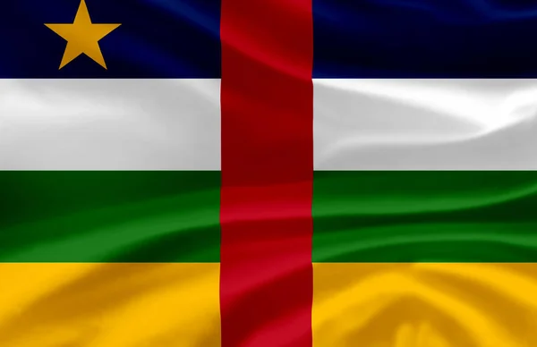 Centraal-Afrikaanse Republiek zwaaiende vlag illustratie. — Stockfoto