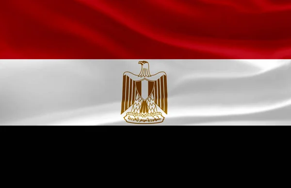 埃及挥舞国旗插图. — 图库照片