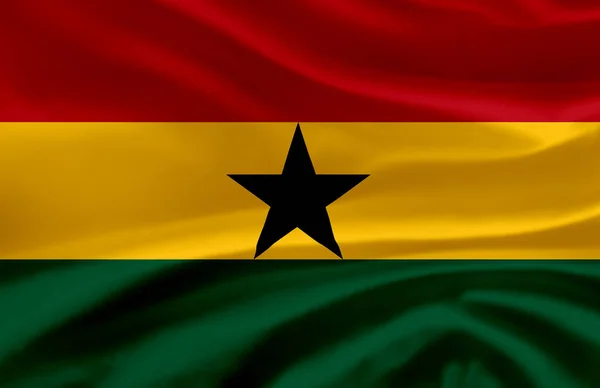 Ghana ondeando bandera ilustración . — Foto de Stock