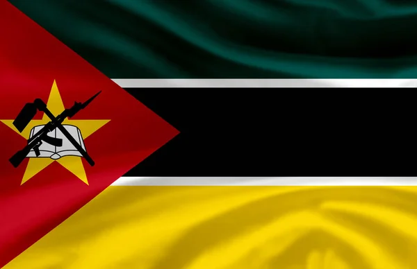 Mozambik hullámzó zászló illusztráció. — Stock Fotó