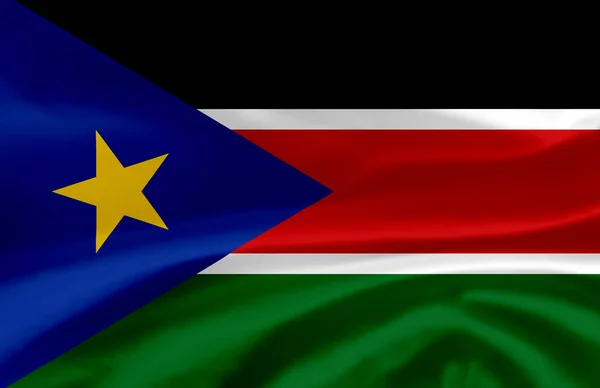 Sud Sudan sventola bandiera illustrazione . — Foto Stock