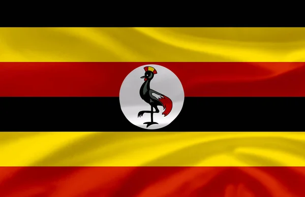 Uganda acenando ilustração bandeira . — Fotografia de Stock
