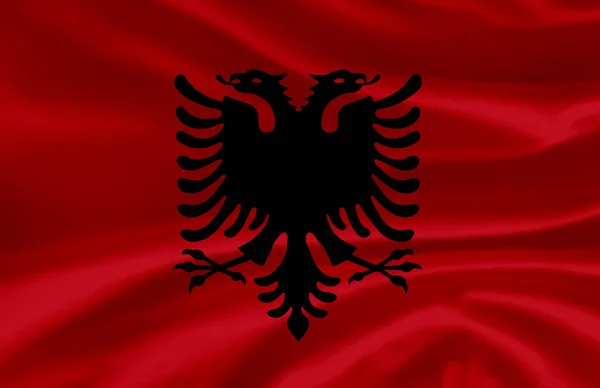 Albânia acenando ilustração bandeira . — Fotografia de Stock