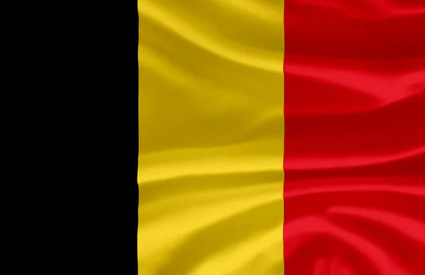 Belgium hullámzó zászló illusztráció. — Stock Fotó