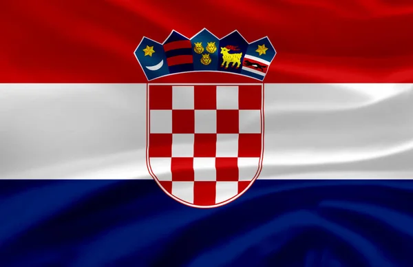 Kroatië zwaaiende vlag illustratie. — Stockfoto