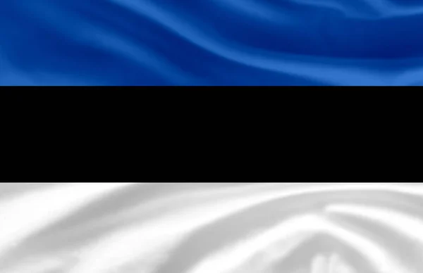 Estonya bayrak illüstrasyon sallayarak. — Stok fotoğraf