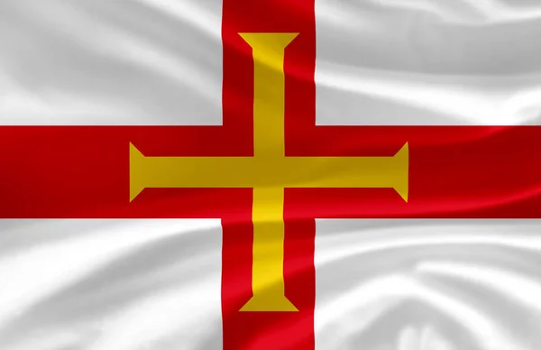 Guernsey zwaaiende vlag illustratie. — Stockfoto