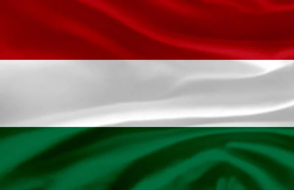 Ουγγαρία κυματιστό εικονογράφηση σημαίας. — Φωτογραφία Αρχείου