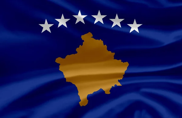 Koszovó integetett zászlóillusztráció. — Stock Fotó