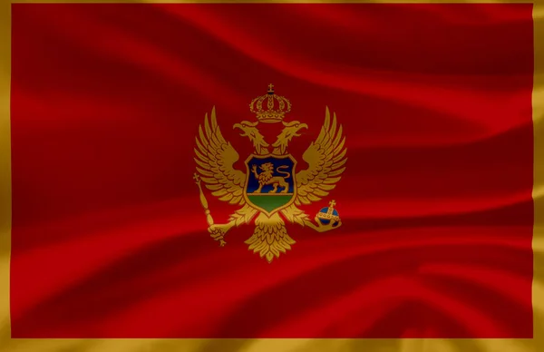 Montenegro viftande flagga illustration. — Stockfoto