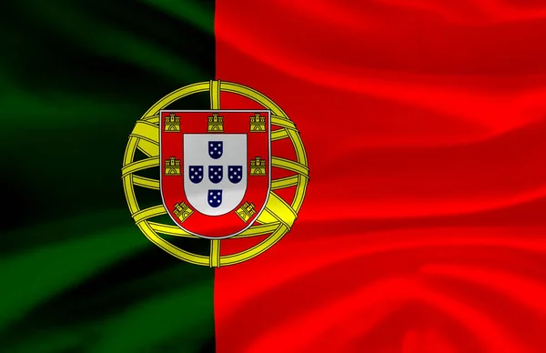 Portugal zwaaiende vlag illustratie. — Stockfoto