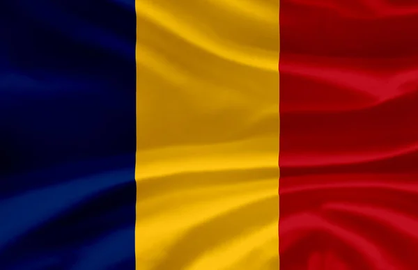 Roemenië zwaaiende vlag illustratie. — Stockfoto