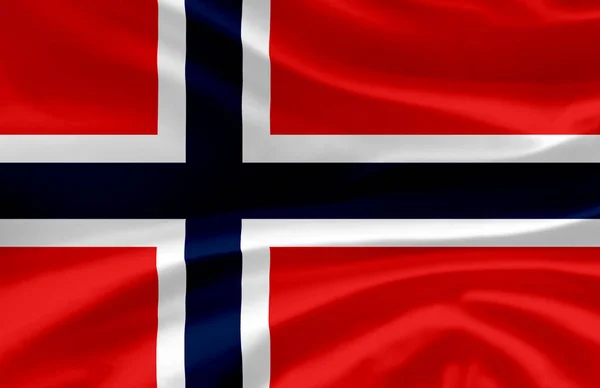 Η Νορβηγία κυματιστό εικόνα σημαία. — Φωτογραφία Αρχείου