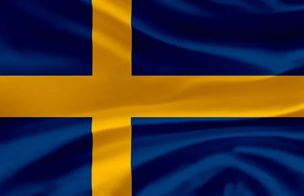 Suecia ondeando bandera ilustración . —  Fotos de Stock