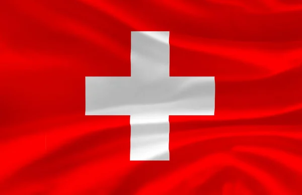 Szwajcaria macha flaga ilustracji. — Zdjęcie stockowe
