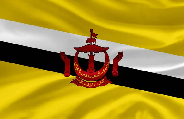 Brunei viftande flagga illustration. — Stockfoto