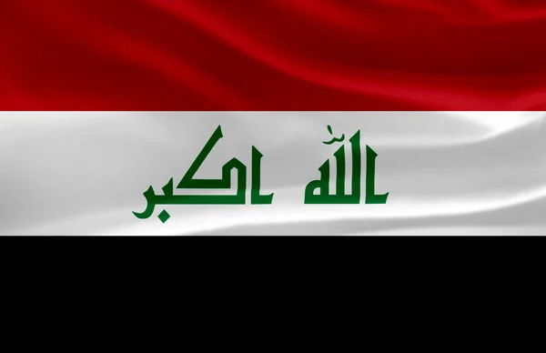 Ilustrasi bendera melambai Irak . — Stok Foto