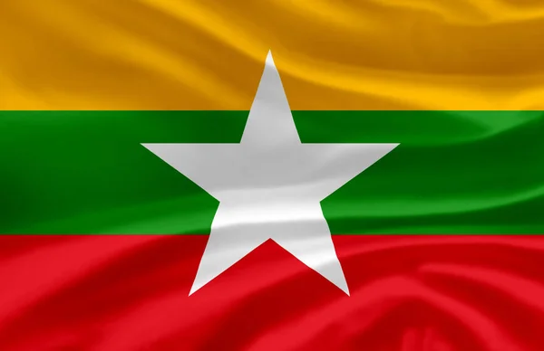 Barmské vlajka. — Stock fotografie
