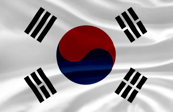 Coreia do Sul acenando bandeira ilustração . — Fotografia de Stock
