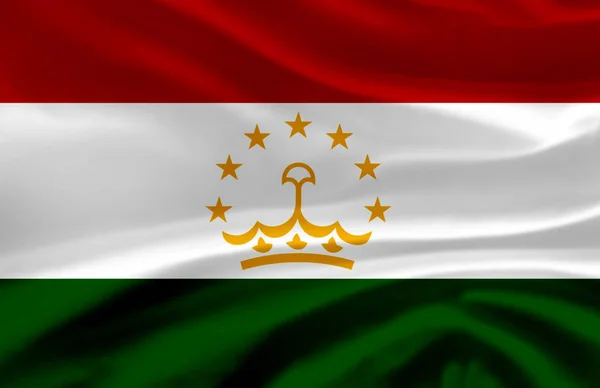 Tádzsikisztán hullámzó zászló illusztráció. — Stock Fotó