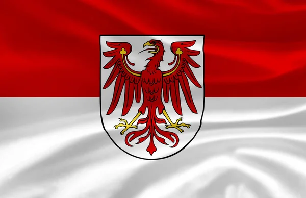 Brandenburgi hullámzó zászló illusztráció. — Stock Fotó